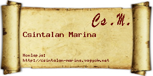 Csintalan Marina névjegykártya